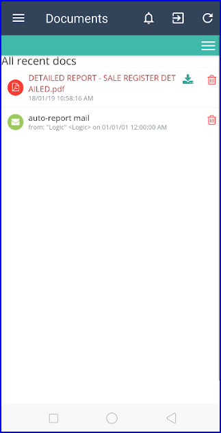 Report Viewing in Mobile App